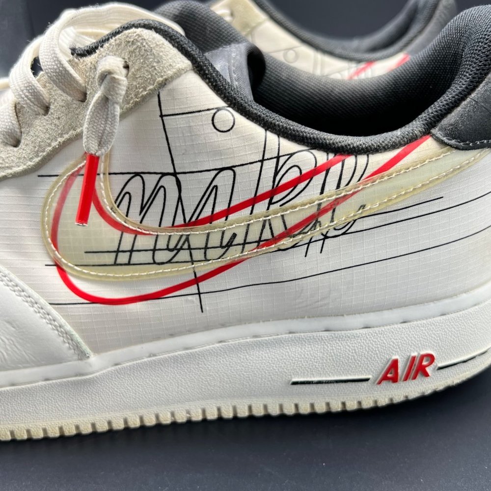 Nike Air Force 1 Low Script Swoosh Sneakers Men's Size 11.5 - Picture 4 of 13